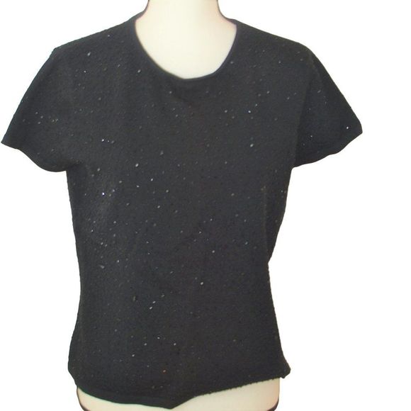 Talbots Black Sparkle Sweater  Black‎ Size Medium - Picture 1 of 5